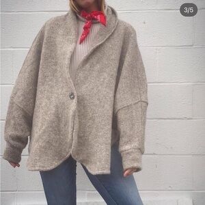 Sankow Beaver Brook Handknit Taupe Wool Cardigan